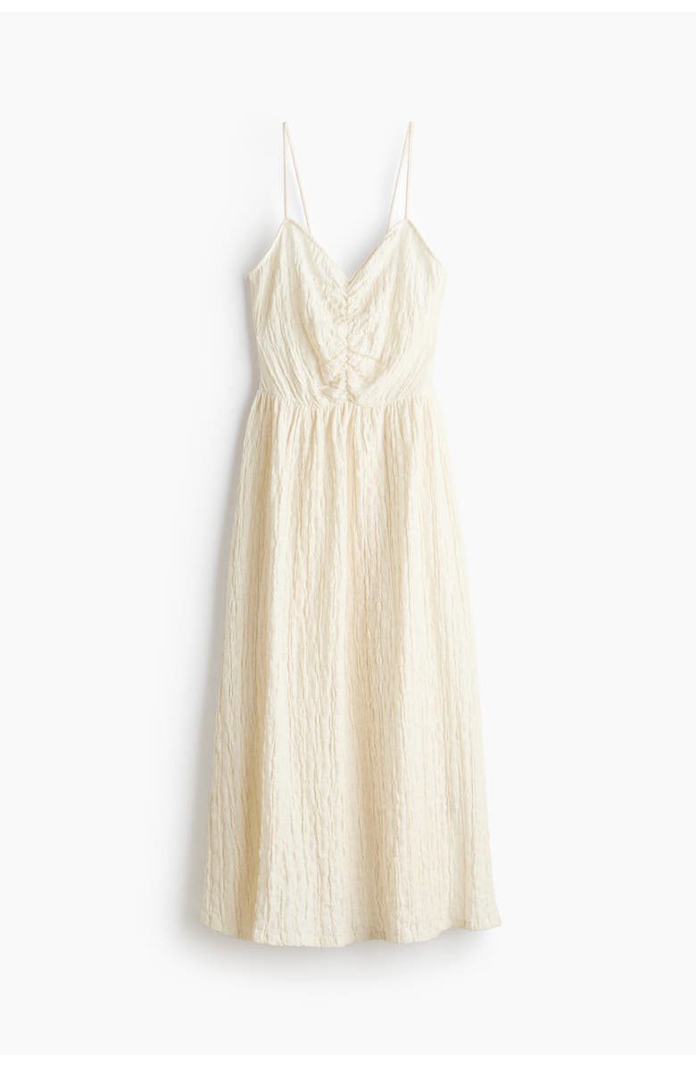 H&M Crinkled Strappy Dress, Alternate, color, Cream