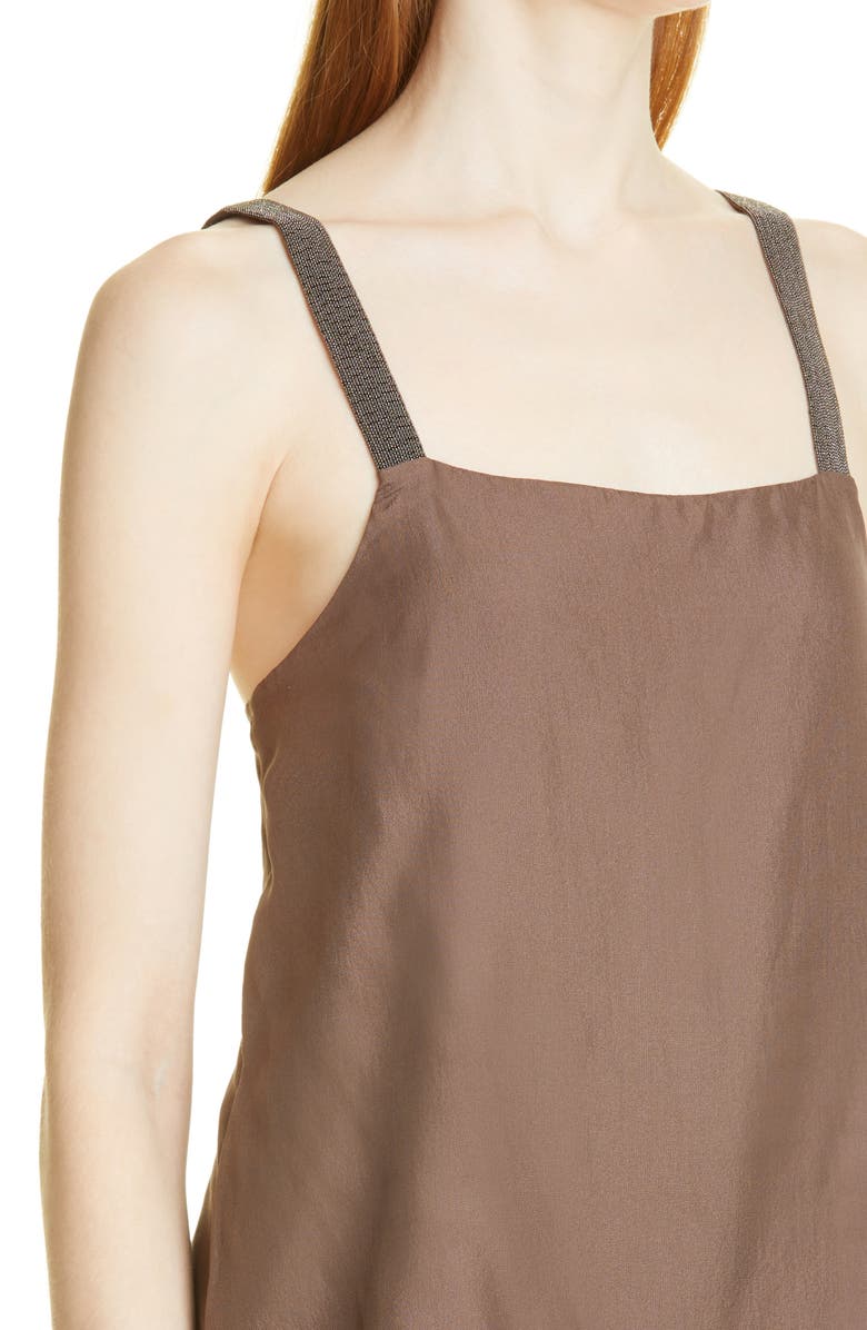 Fabiana Filippi Beaded Strap Silk Tank, Alternate, color, 