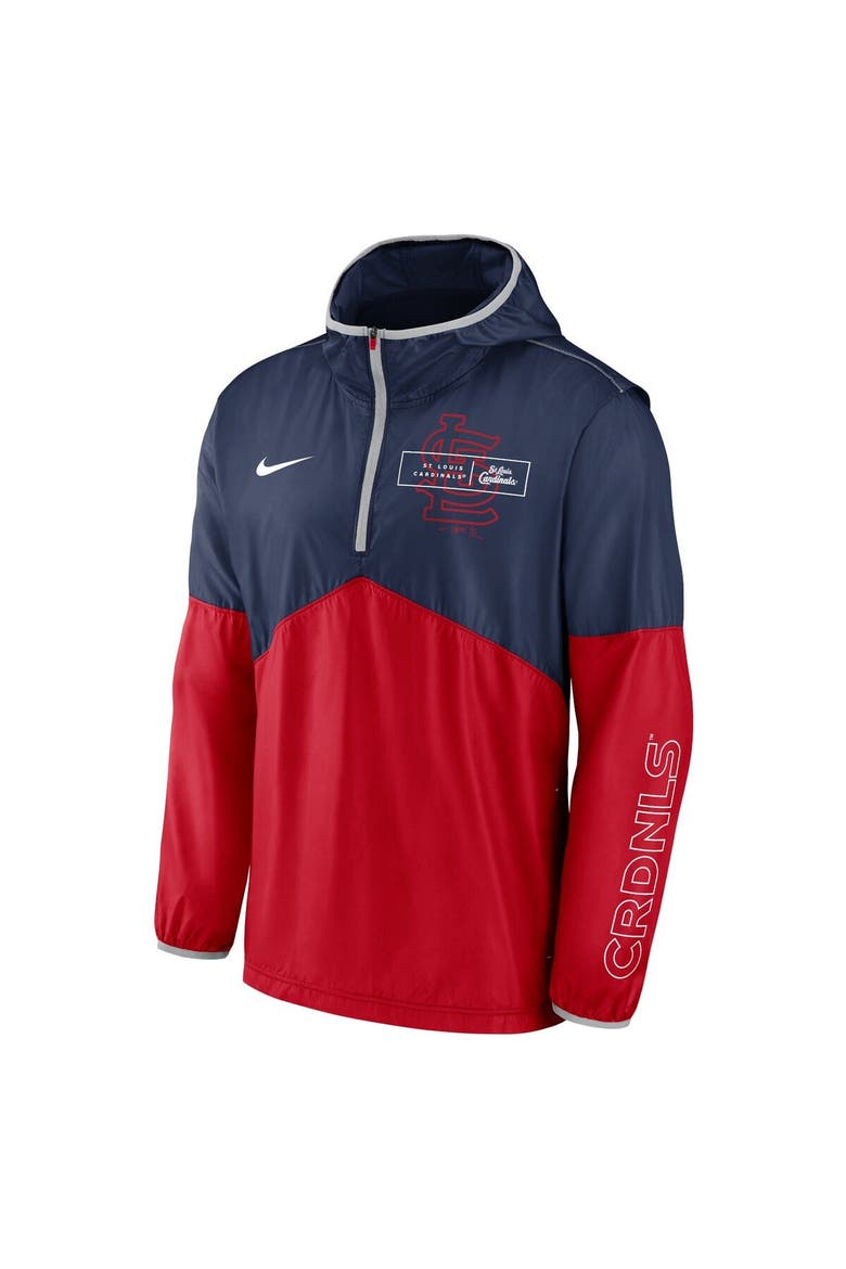 Men's Nike Navy/Red St. Louis Cardinals Overview Half-Zip Hoodie Jacket, Alternate, color, Navy