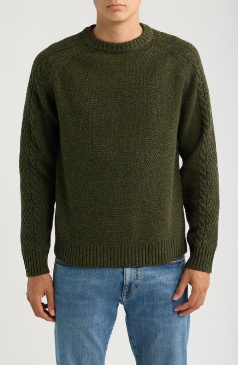 Waffle Knit Crewneck Sweater