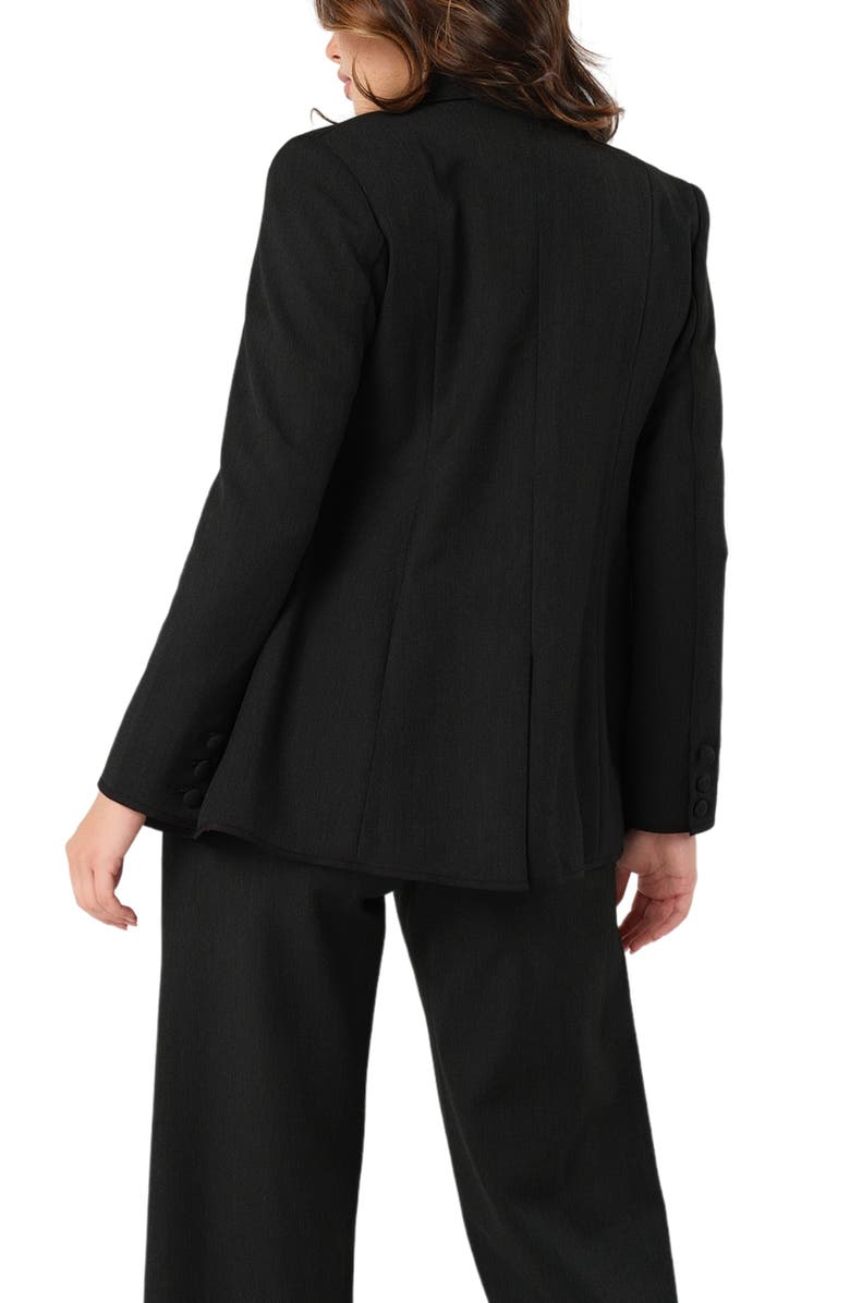 Marion Women's Tailored Maternity Workwear Blazer in Italian Stretch Suiting Fabric, Alternate, color, Black
