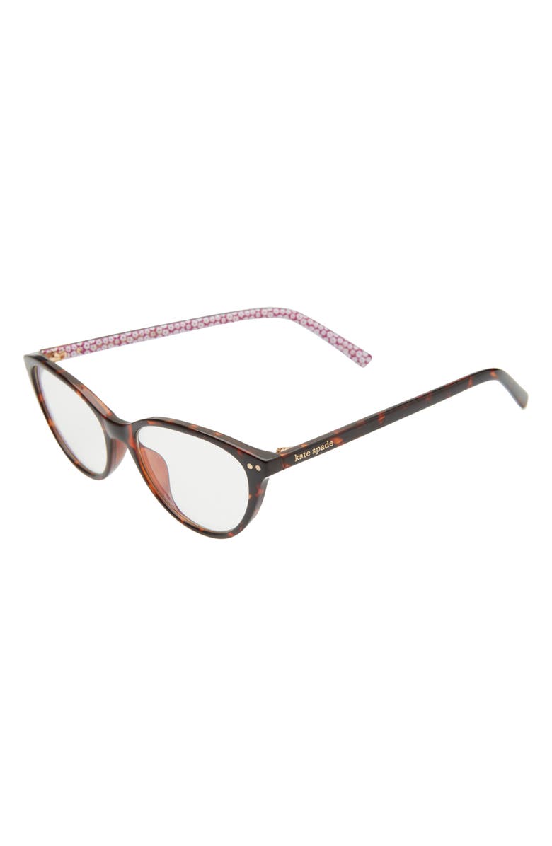 Kate Spade New York roanne 54mm blue light blocking reading glasses, Alternate, color, Havana/ Clear