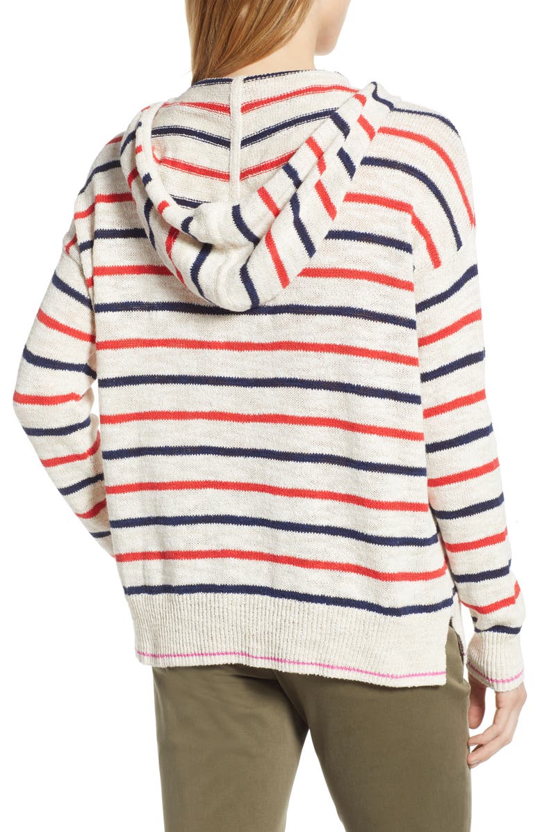 Lou & Grey Striped Hoodie Sweater, Alternate, color, 