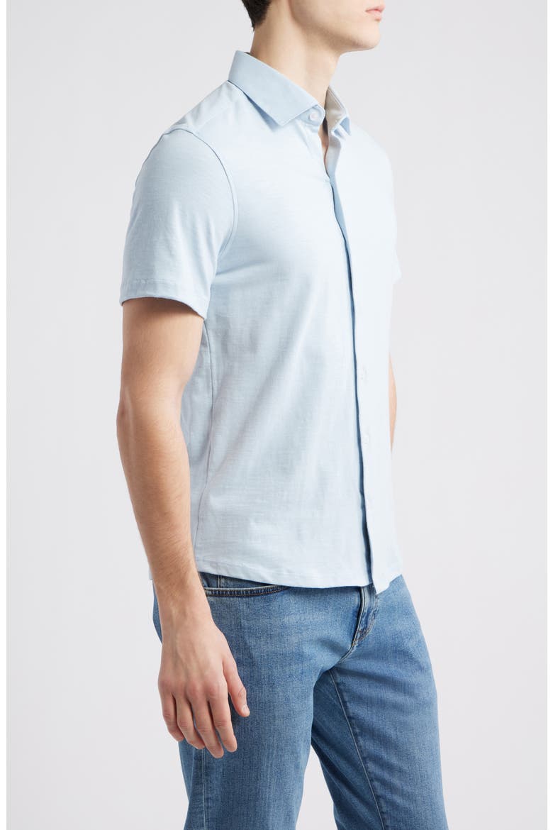 Kimberton Short Sleeve Knit Button-Up Shirt, Alternate, color, CLOUDY BLUE