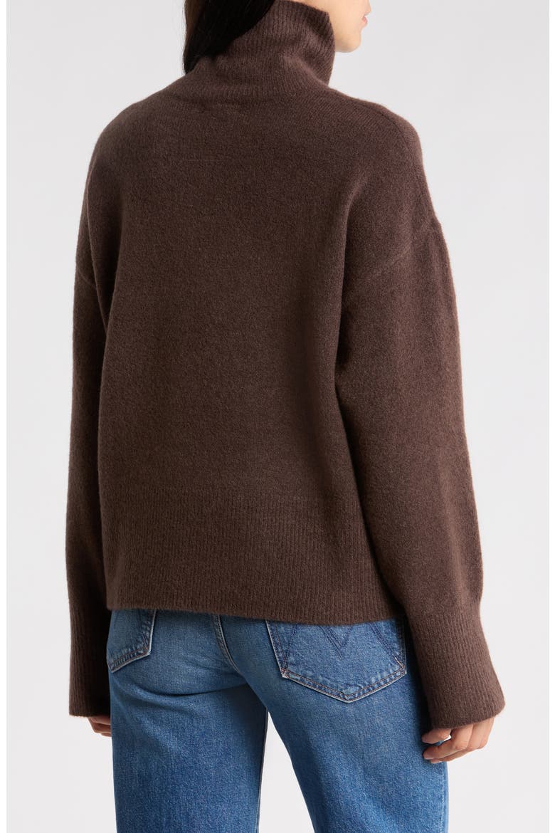 Cozy Scrunch Neck Sweater, Alternate, color, BROWN SEAL