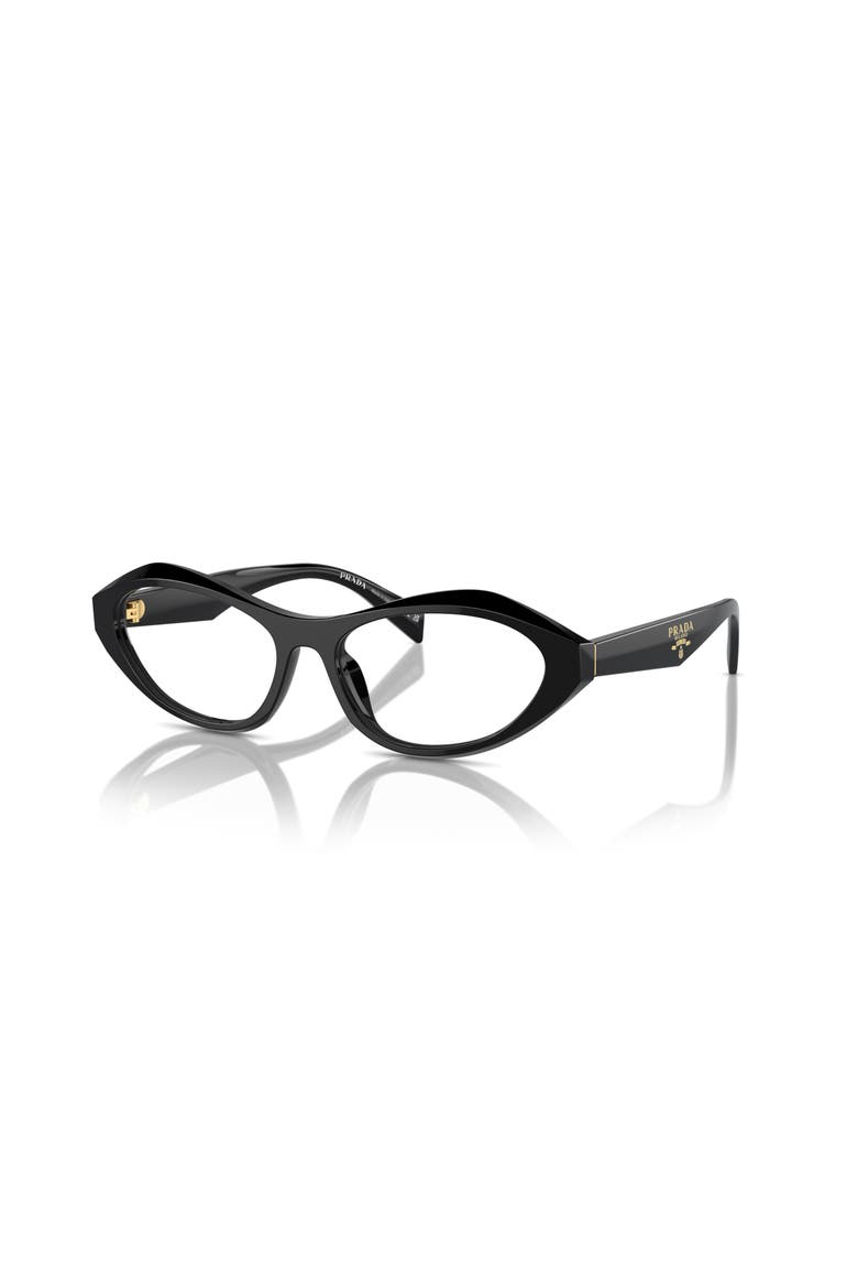 55mm Oval Optical Glasses, Main, color, BLACK
