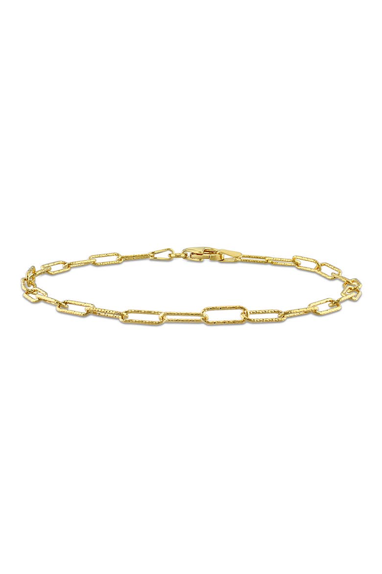 18K Yellow Gold Plated Sterling Silver Fancy Paperclip Chain Bracelet, Main, color, GOLD