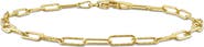 DELMAR 18K Yellow Gold Plated Sterling Silver Fancy Paperclip Chain Bracelet