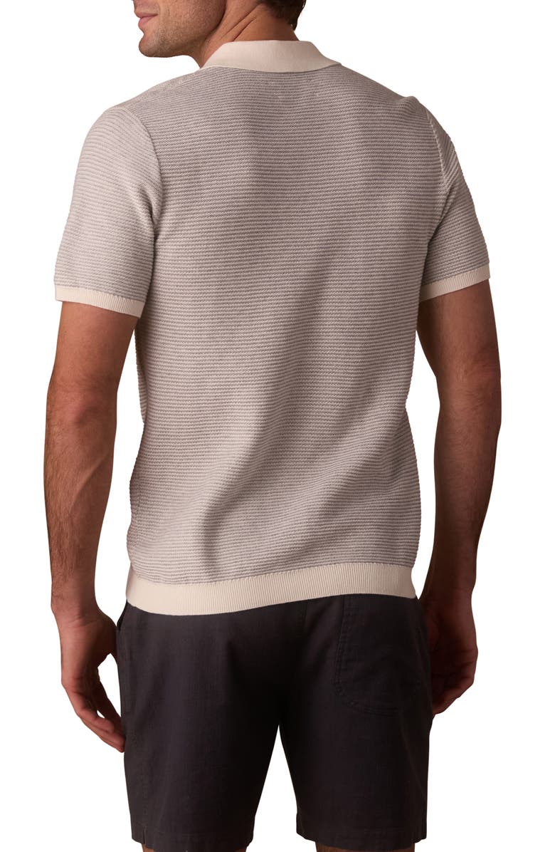 The Normal Brand Robles Bird's Eye Polo, Alternate, color, Cream/ Grey