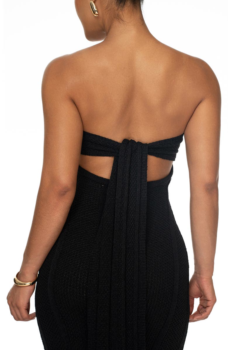 JLUXLABEL Blanca Strapless Knit Dress, Alternate, color, Black