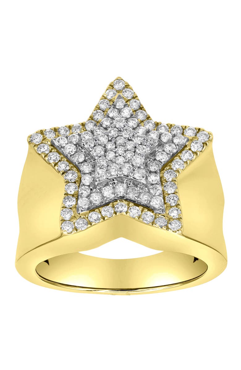 LuvMyJewelry Star Studded Bling 14K Yellow Gold 3 Layered Star Ring - 1.87 Ct, Main, color, 14K Yellow Gold