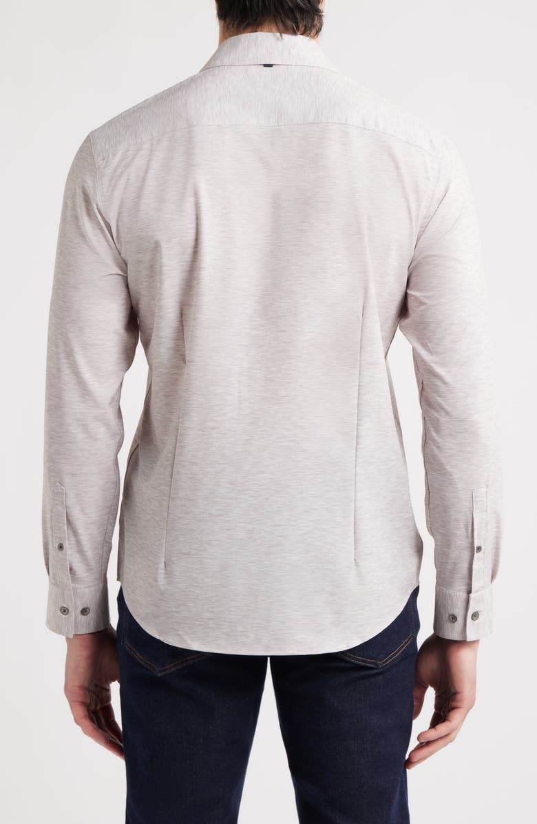 W.R.K Trim Fit Mélange Performance Button-Up Shirt, Alternate, color, Grey