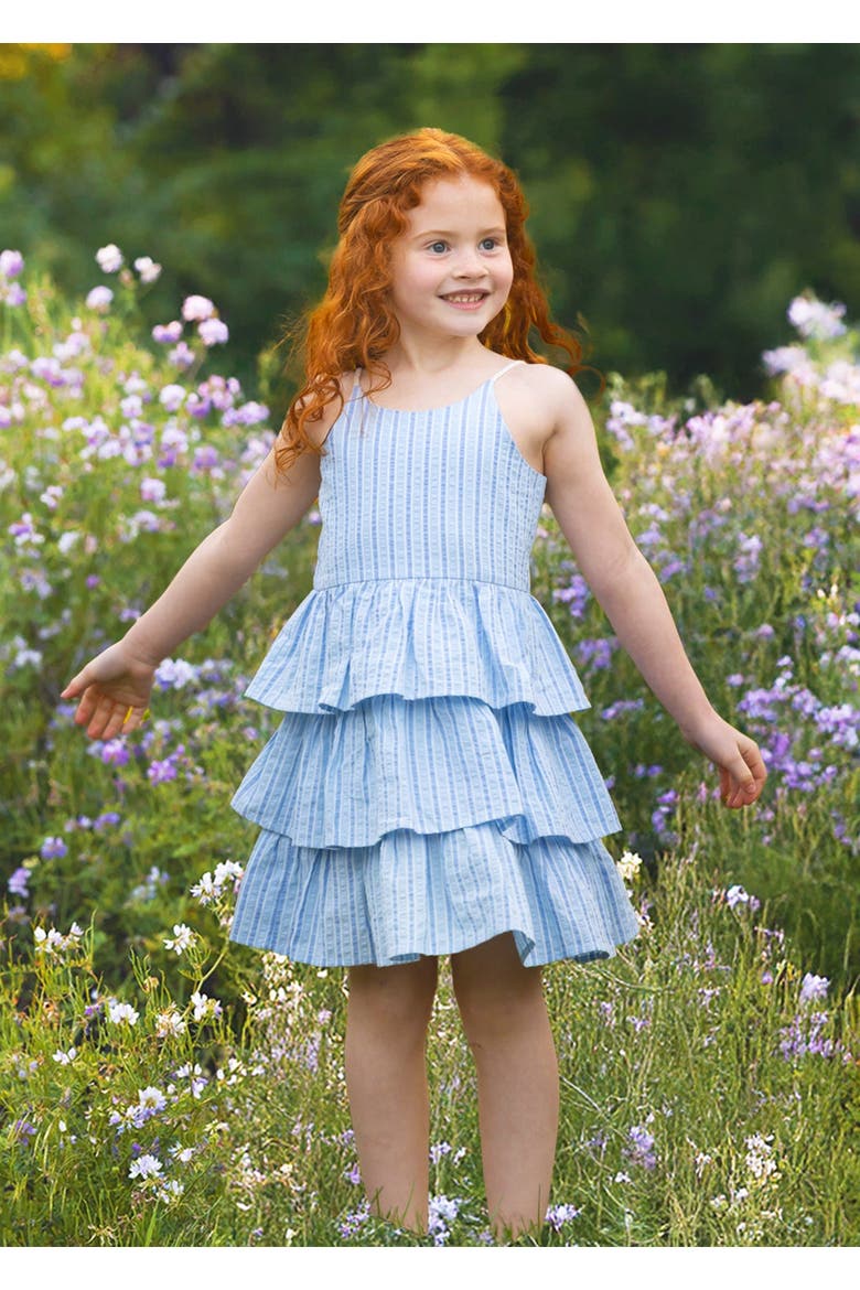 Up and Away Sleeveless Tiered Dress, Alternate, color, Blue