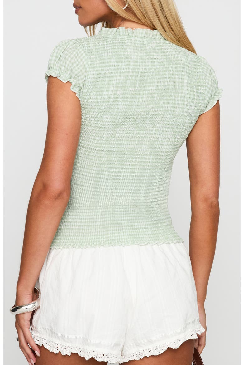 Coast to Coast Smocked Gingham Top, Alternate, color, SAGE CHECK