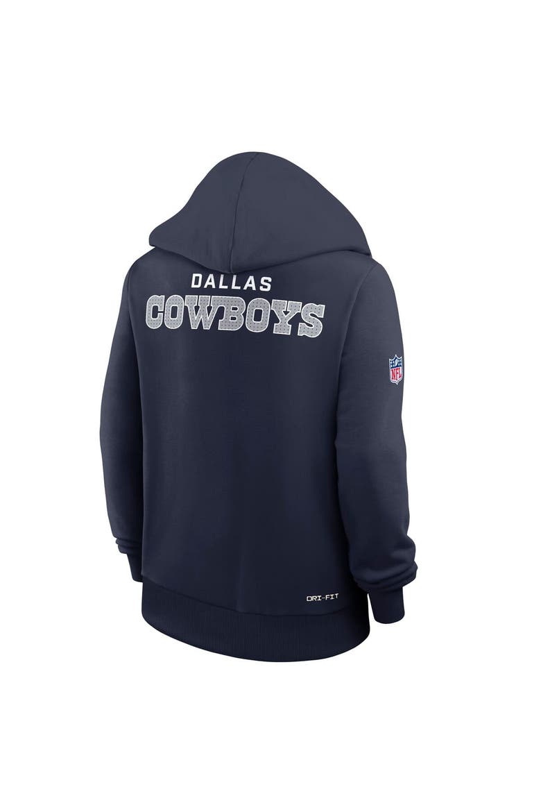 Women's Nike Navy Dallas Cowboys Sideline Initial Home Performance Pullover Hoodie, Alternate, color, Navy