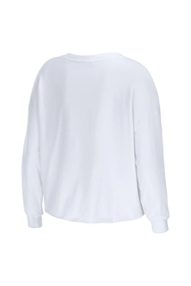 Women's WEAR by Erin Andrews  White New England Patriots Super Bowl LX Cropped Long Sleeve T-Shirt, Alternate, color, White