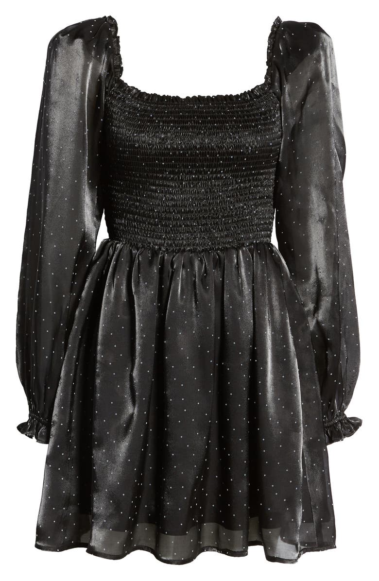 Charles Henry Smocked Long Sleeve Minidress, Alternate, color,