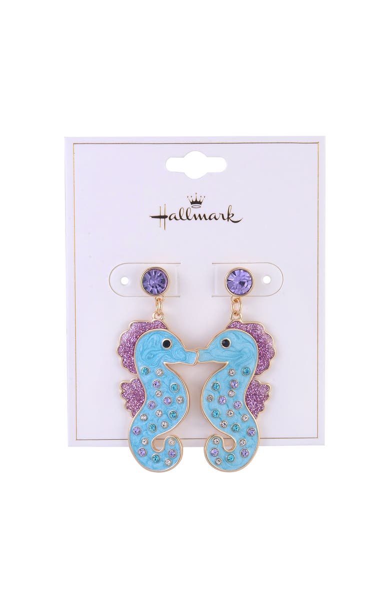Hallmark Blue Seahorse Earrings, Alternate, color, Blue