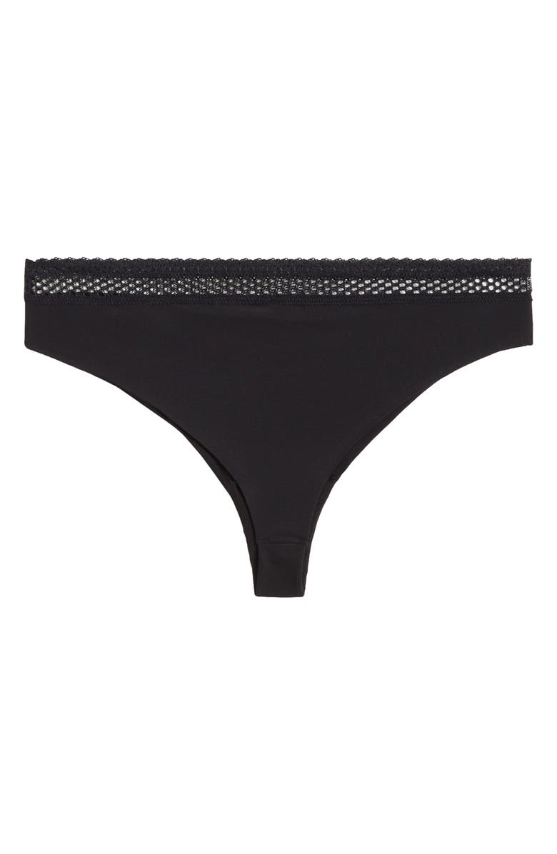 Chantelle Lingerie Cozy Chic Thong, Alternate, color, Black