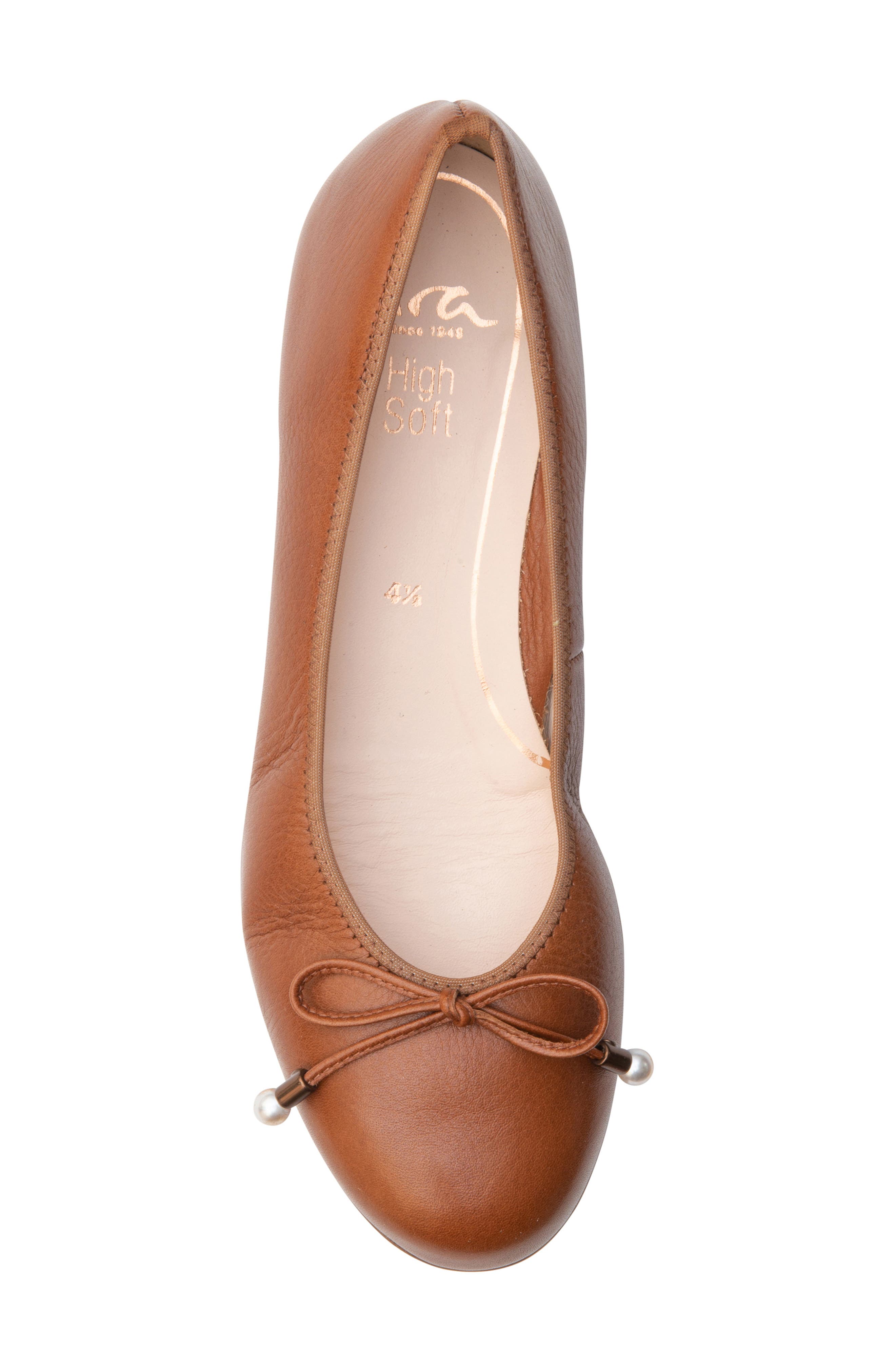 ara Scout Ballet Flat, Alternate, color, Cognac