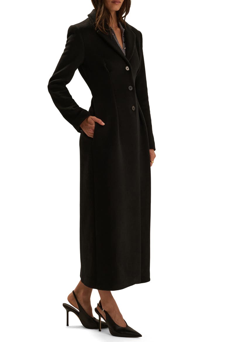 The Metropolitan Wool & Cashmere Blend Coat, Alternate, color, BLACK