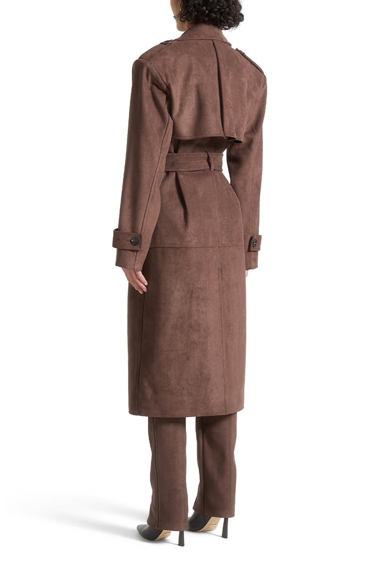 Amance Suede Trench Coat, Alternate, color, Brown