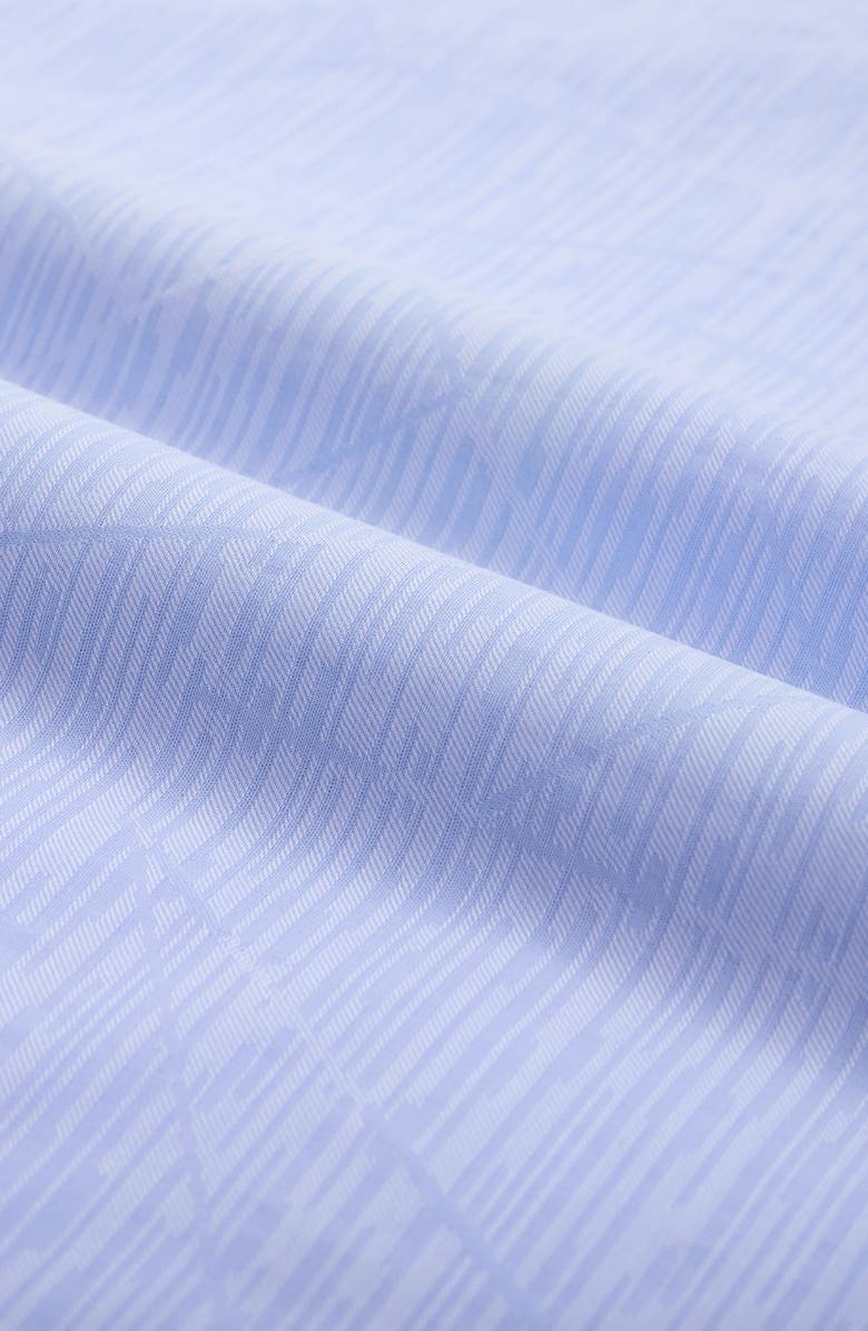 Bugatchi Julian Shaped Fit Abstract Stripe Stretch Cotton Button-Up Shirt, Alternate, color, Sky