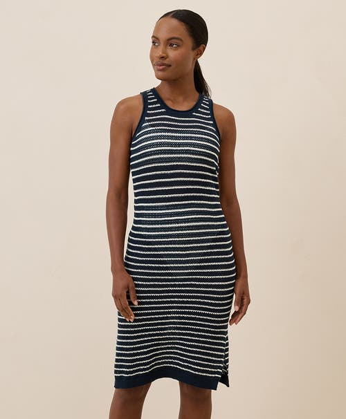Pact Beachside Linen Crochet Cover-up Made With Organic Cotton In Blue