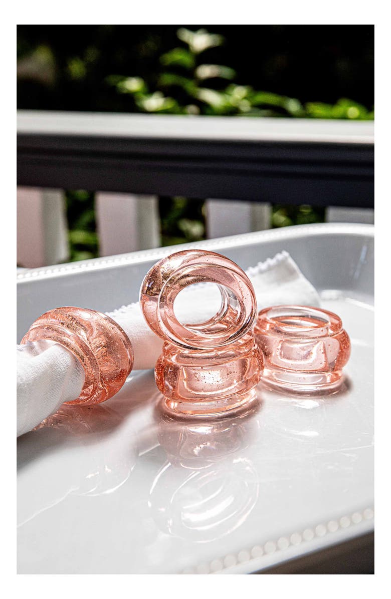 Juliska Provence Set of 4 Napkin Rings, Alternate, color, Blush