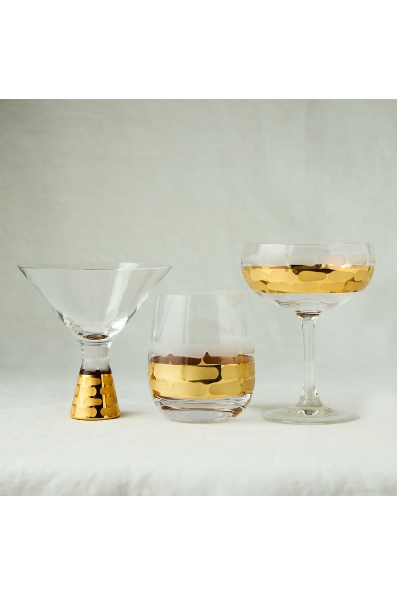 Truro Gold Stemless Wine Set of 2, Alternate, color, clear/gold