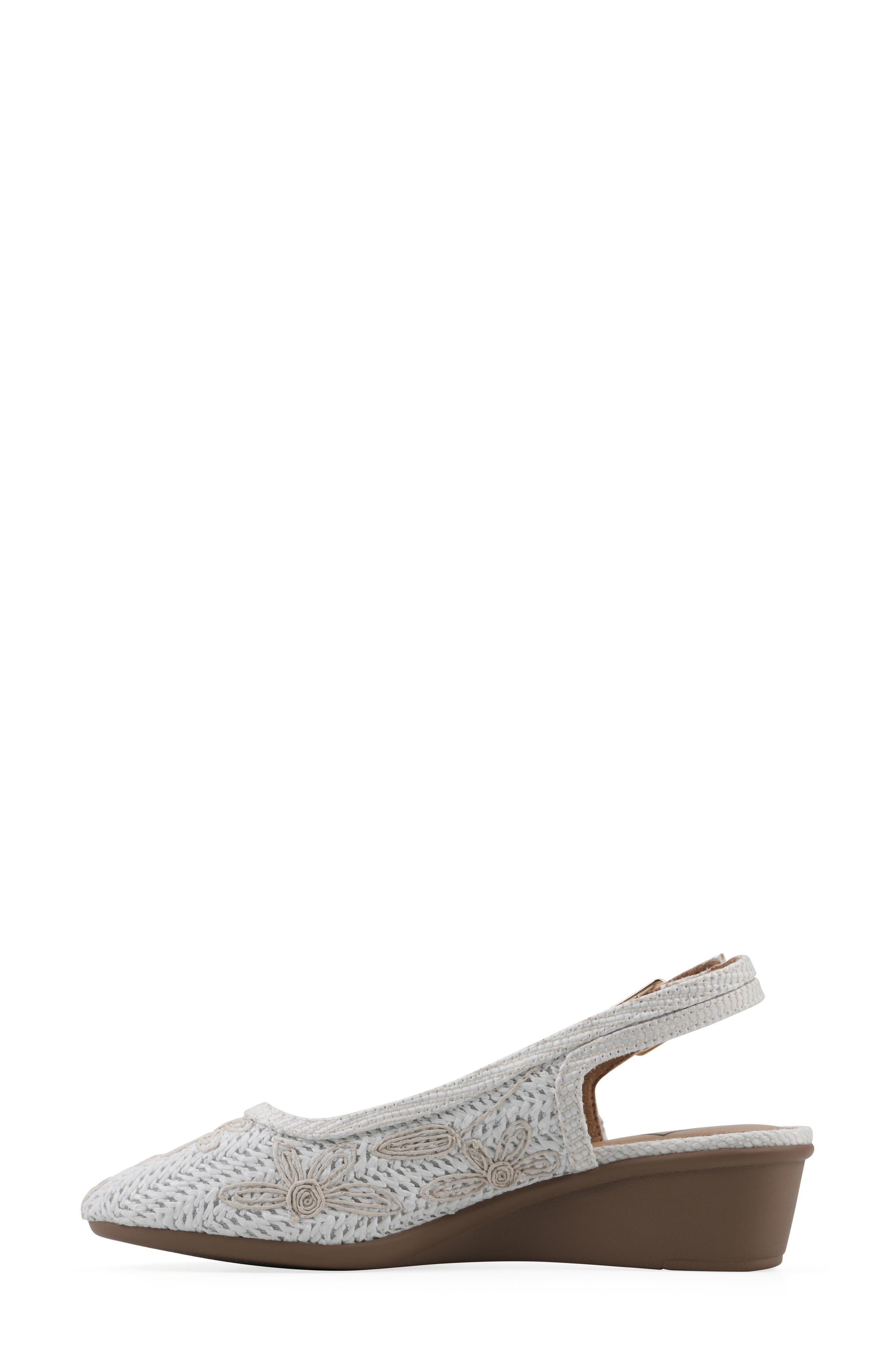 Borris Slingback Wedge, Alternate, color, WHITE/ FABRIC