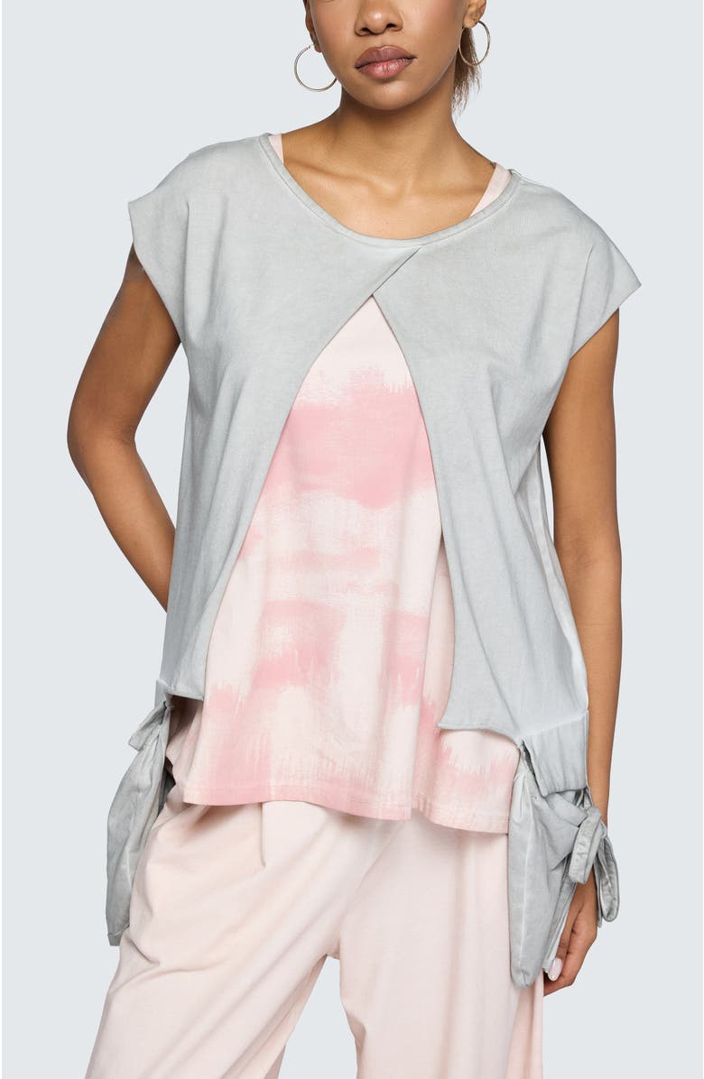 LUUKAA Elowyn Garment-Dyed Boxy Blouse, Alternate, color, Ash Grey