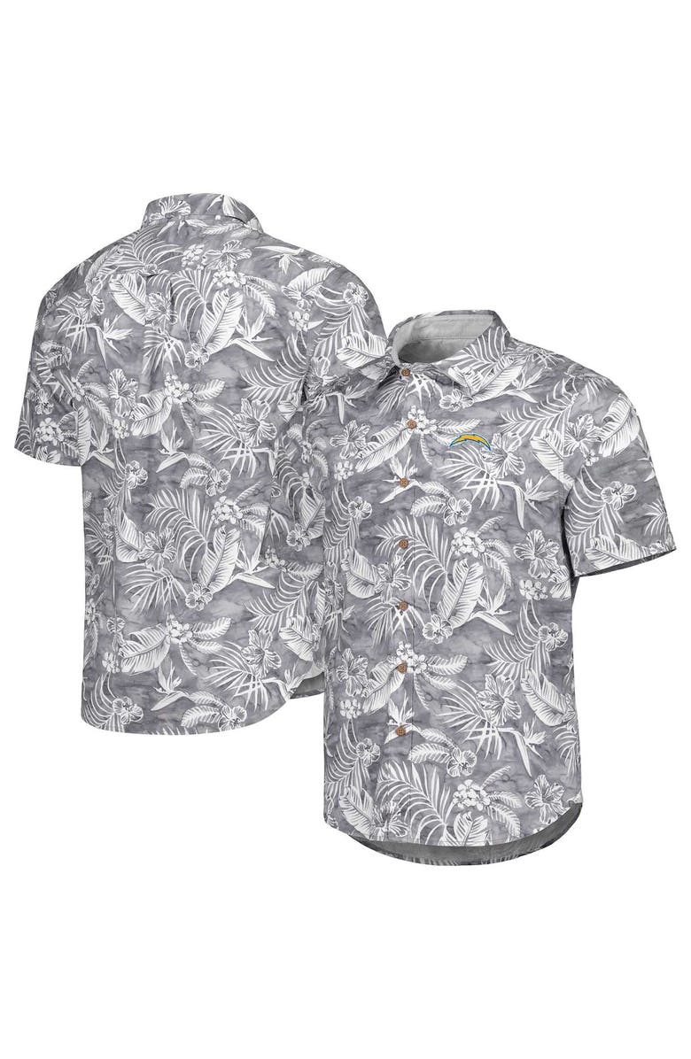 Tommy Bahama Men's Tommy Bahama Gray Los Angeles Chargers Aqua Lush Full-Button Shirt, Main, color,