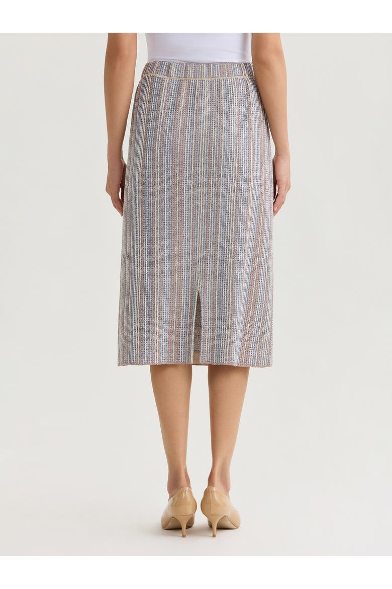 Multi-Color Straight Knit Midi Skirt, Alternate, color, Biscotti/Powder Blue