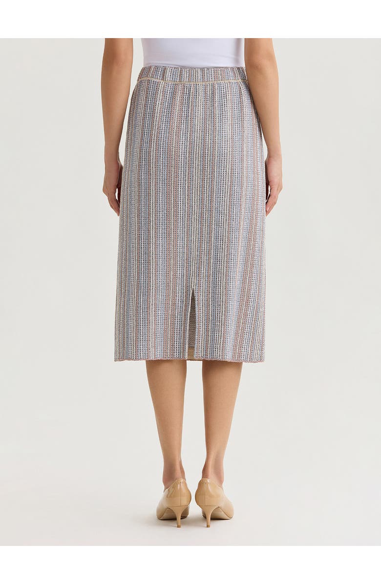 Misook Multi-Color Straight Knit Midi Skirt, Alternate, color, Biscotti/Powder Blue