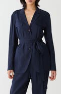 Lafayette 148 New York Belted Linen Blend Jacket