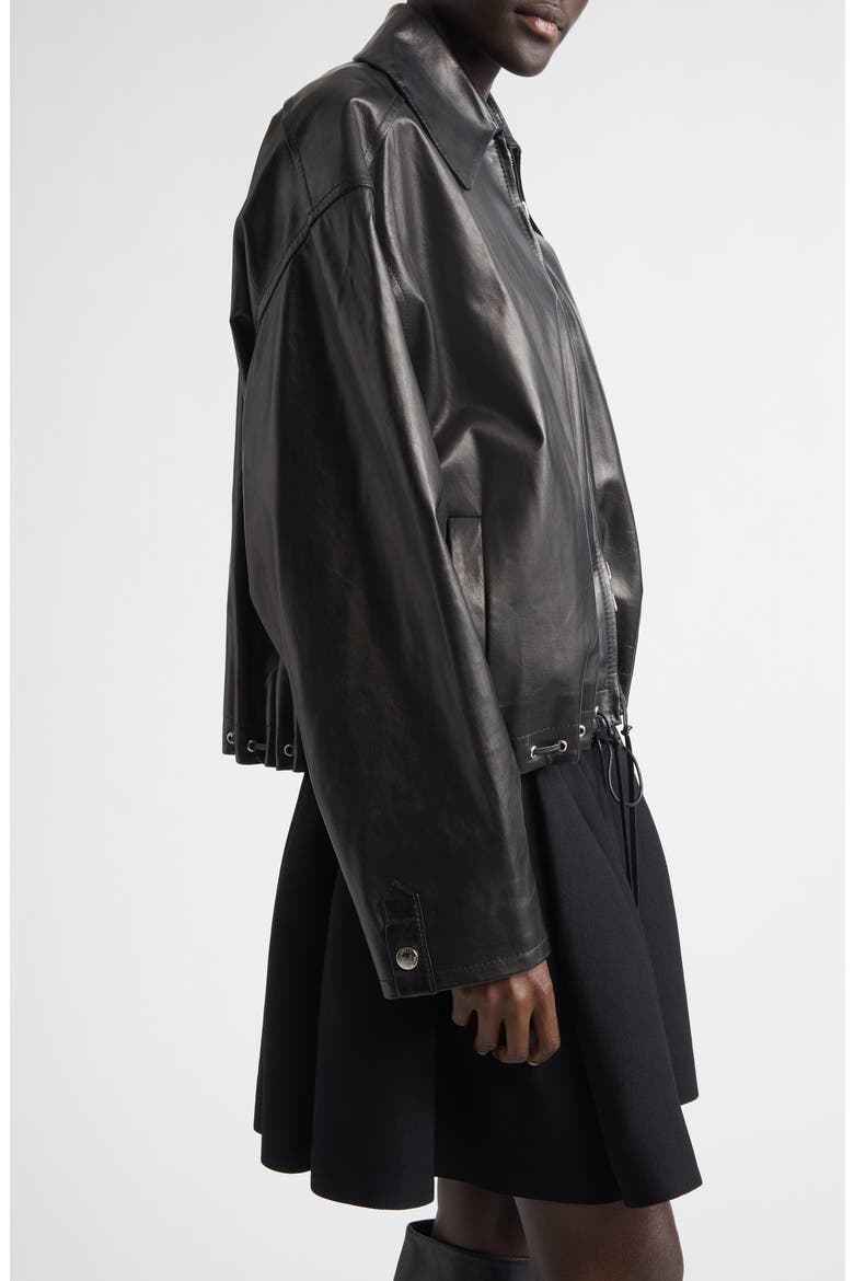 The Leland Leather Shirt Jacket, Alternate, color, BLACK