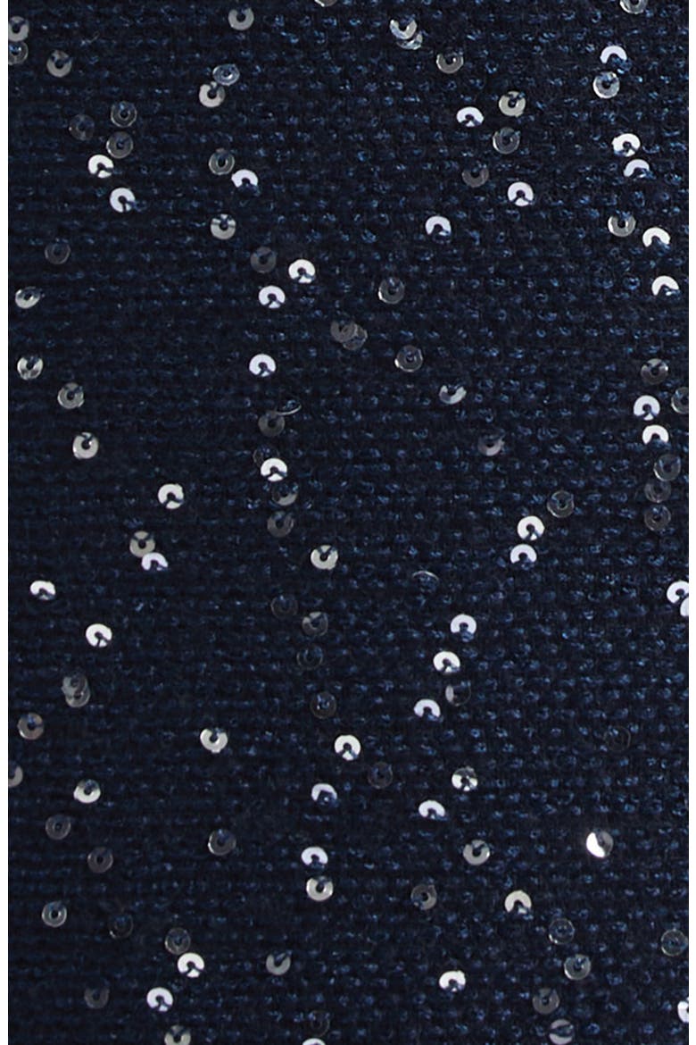 Sequin Wool Blend Tweed Cocktail Dress, Alternate, color, NAVY