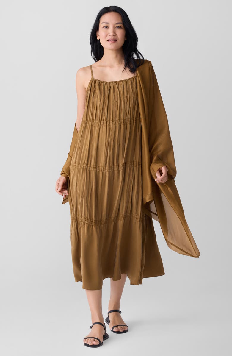 Eileen Fisher Smocked Cami Maxi Dress, Alternate, color,