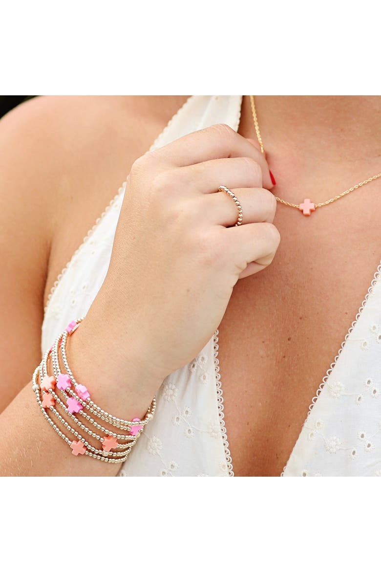 Halo Pink Cross Bracelet, Alternate, color, Pink