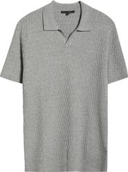 Robert Barakett Rylan Johnny Collar Cotton Blend Polo Sweater