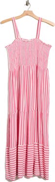 BOHO ME Stripe Tiered Cover-Up Maxi Dress