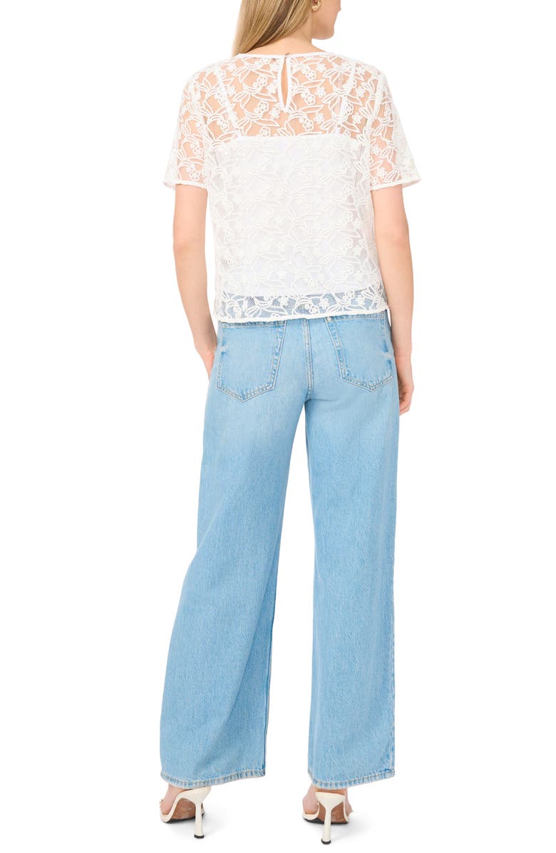 Vince Camuto Lace Trim Top, Alternate, color, Ultra White