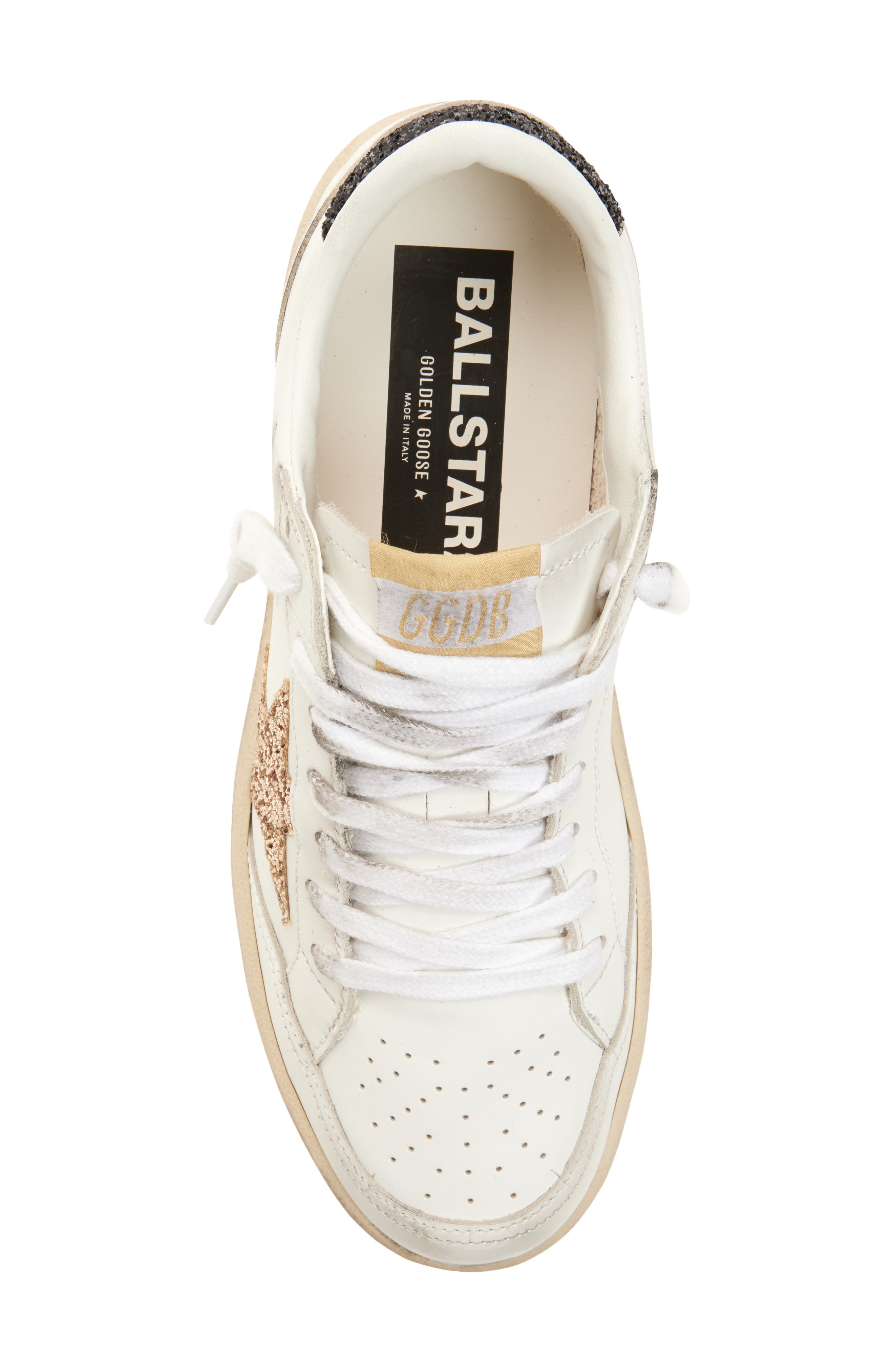 Golden Goose Ball Star 2 Low Top Platform Sneaker, Alternate, color, White/ Gold/ Black