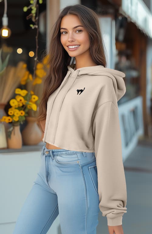 DALIX DALIX BLACK CAT CROPPED FLEECE HOODIE 