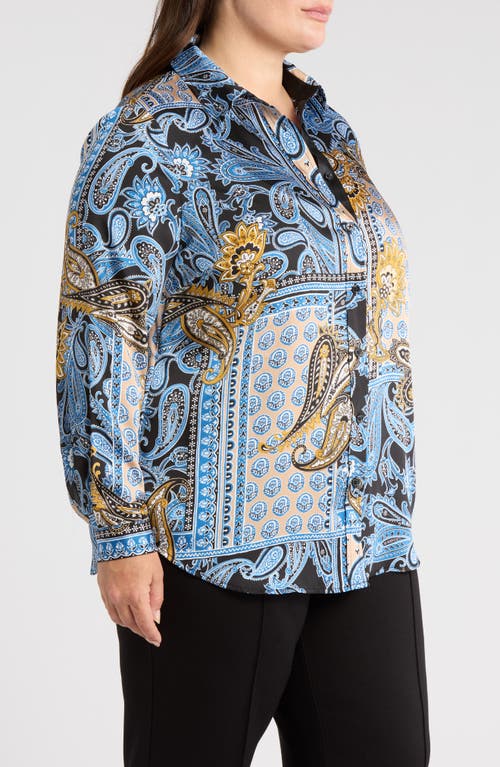 Jones New York Mixed Paisley Button-up Shirt In Multi