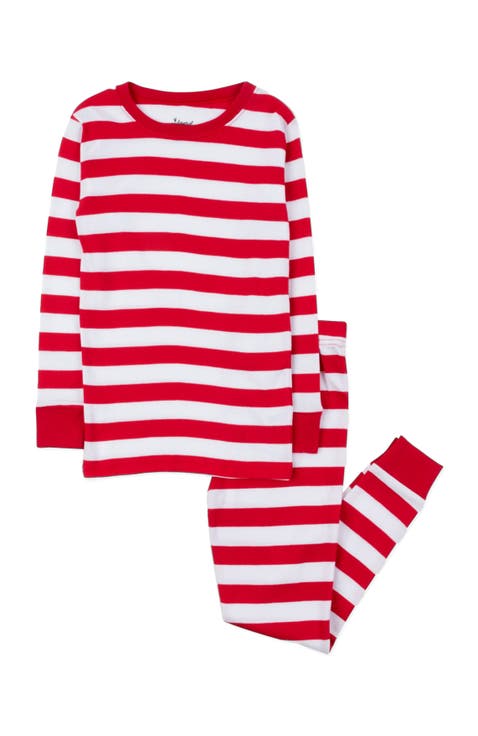 Kids Two-Piece Striped Cotton Matching Family Holiday Pajamas (Toddler, Little Kid & Big Kid)