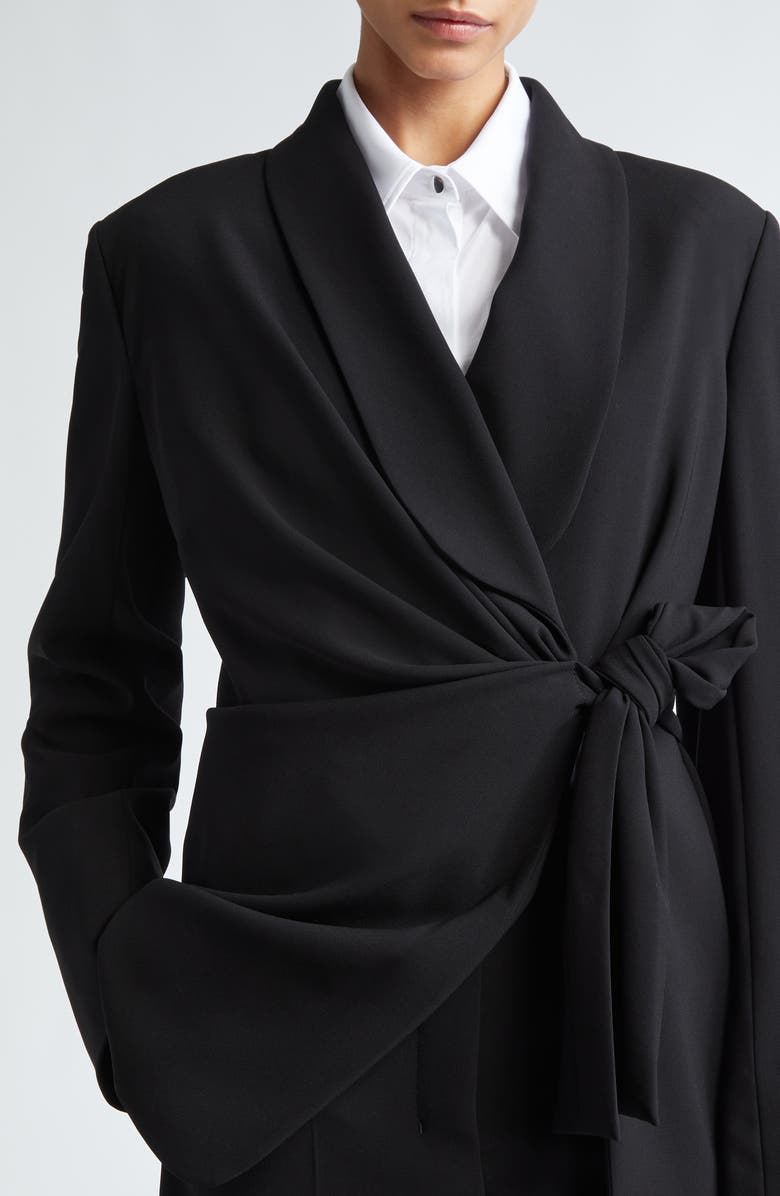 Max Mara Comma Tie Detail Crepe Blazer, Alternate, color, 