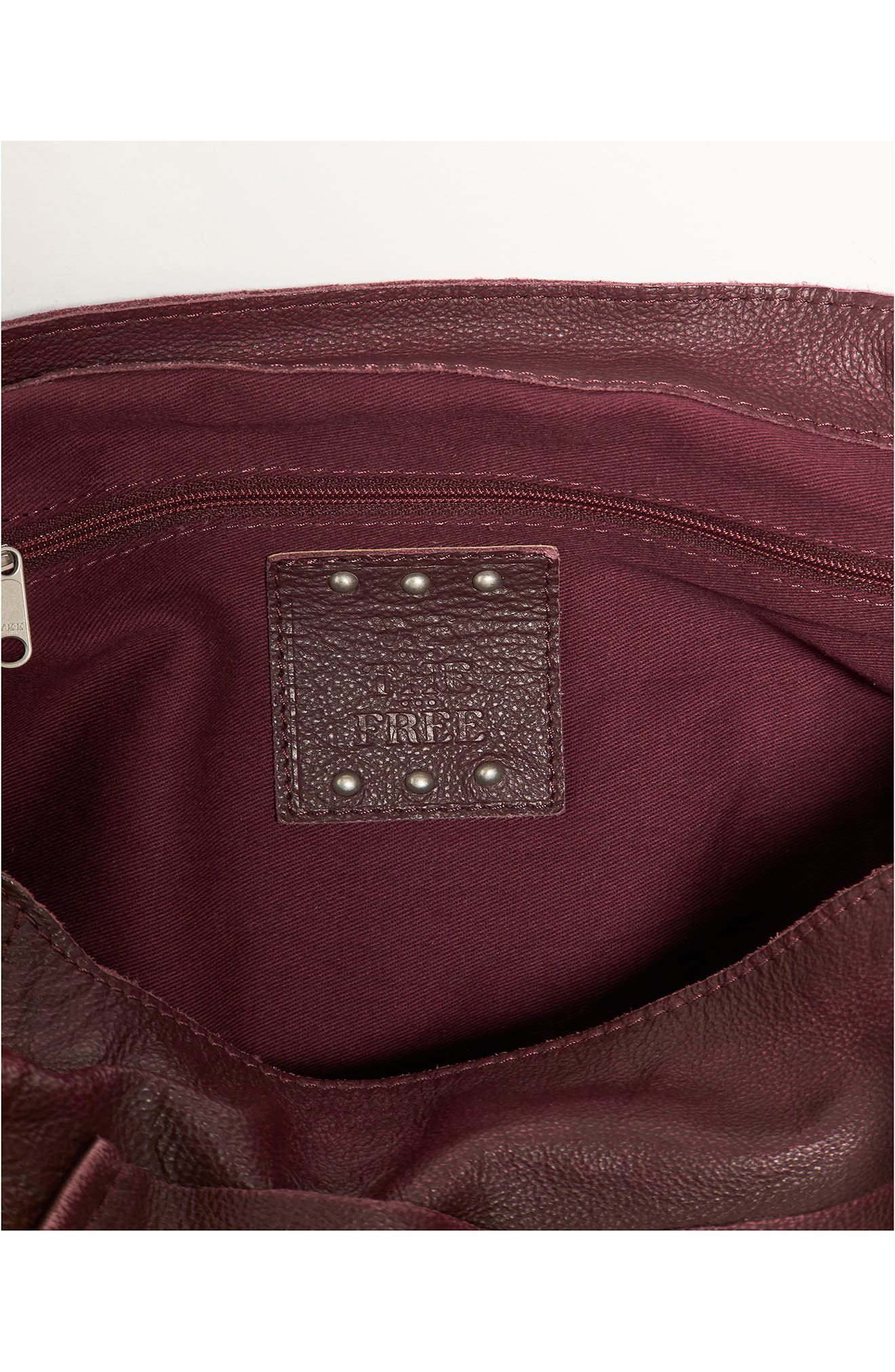 We The Free Leigh Distressed Leather Hobo Bag, Alternate, color, BLACKBERRY