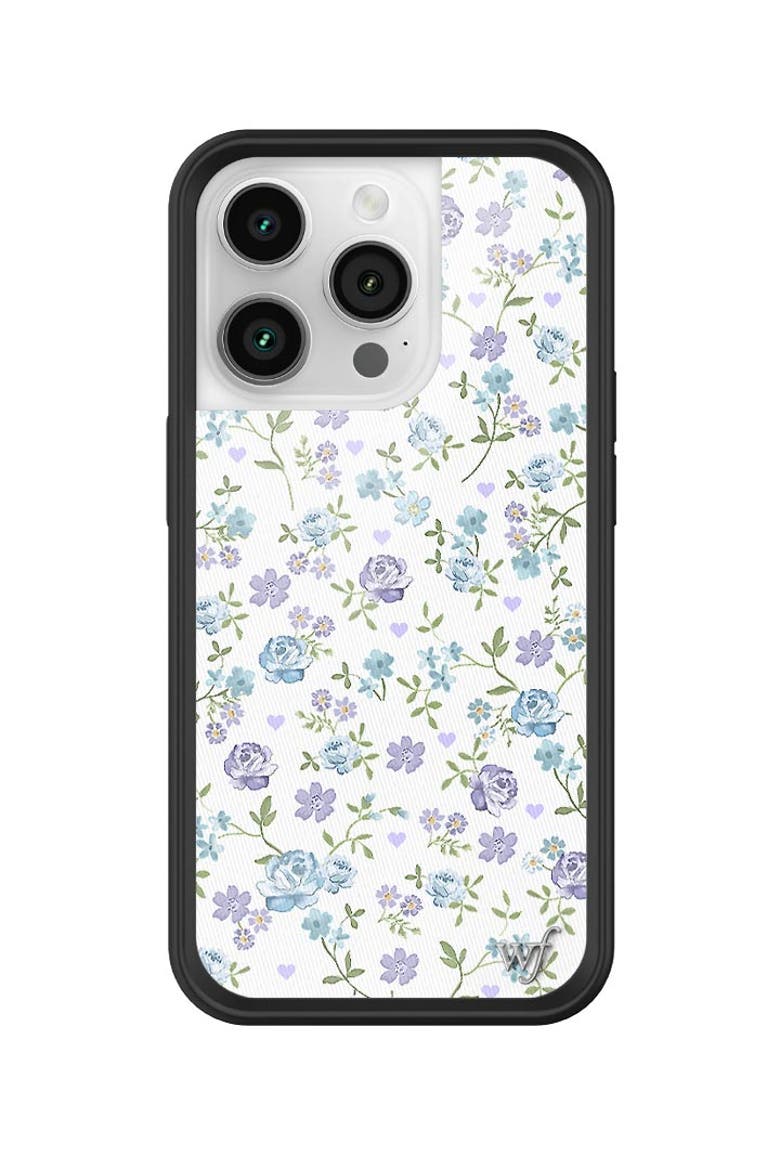 Lilac & Blue Floral iPhone Case, Main, color, White